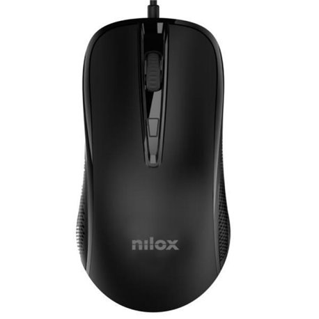 Ratón NILOX Óptico USB-A 2400dpi Negro (MOUSB1014)