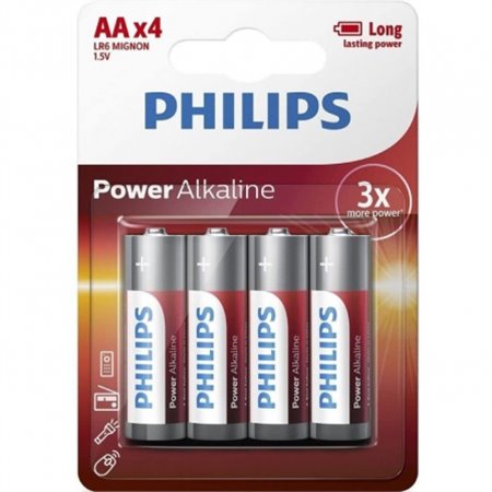 Pack 4 Pilas Philips AA Alcalinas 1.5V (LR6P4B/10)