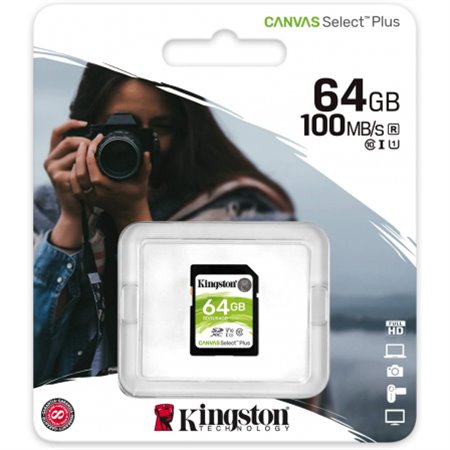 Kingston SDXC Canvas 64Gb C10 UHS-I U1 V10 (SDS2/64GB)
