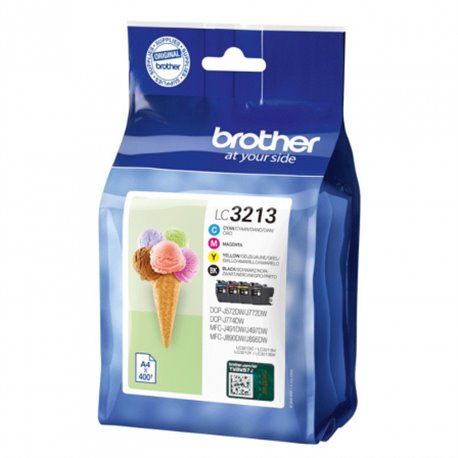 Tinta BROTHER Pack Negro/Tricolor (LC3213VAL)