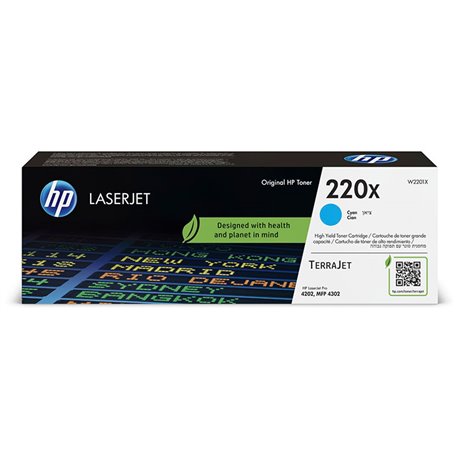 Toner HP LaserJet 220X Cian 5500 páginas (W2201X)