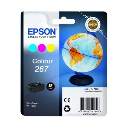 Tinta EPSON 267 Tricolor para WF-100W (C13T26704010)