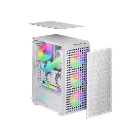 Semitorre Mars Gaming 3x120mm RGB ATX Blanca (MCMAGW)